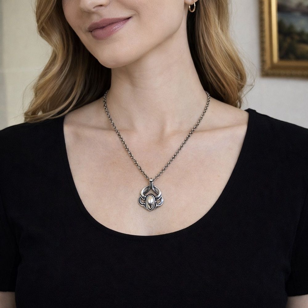 Rare Georg Jensen Heritage Collection 2006 Sterling Silver Necklace - New